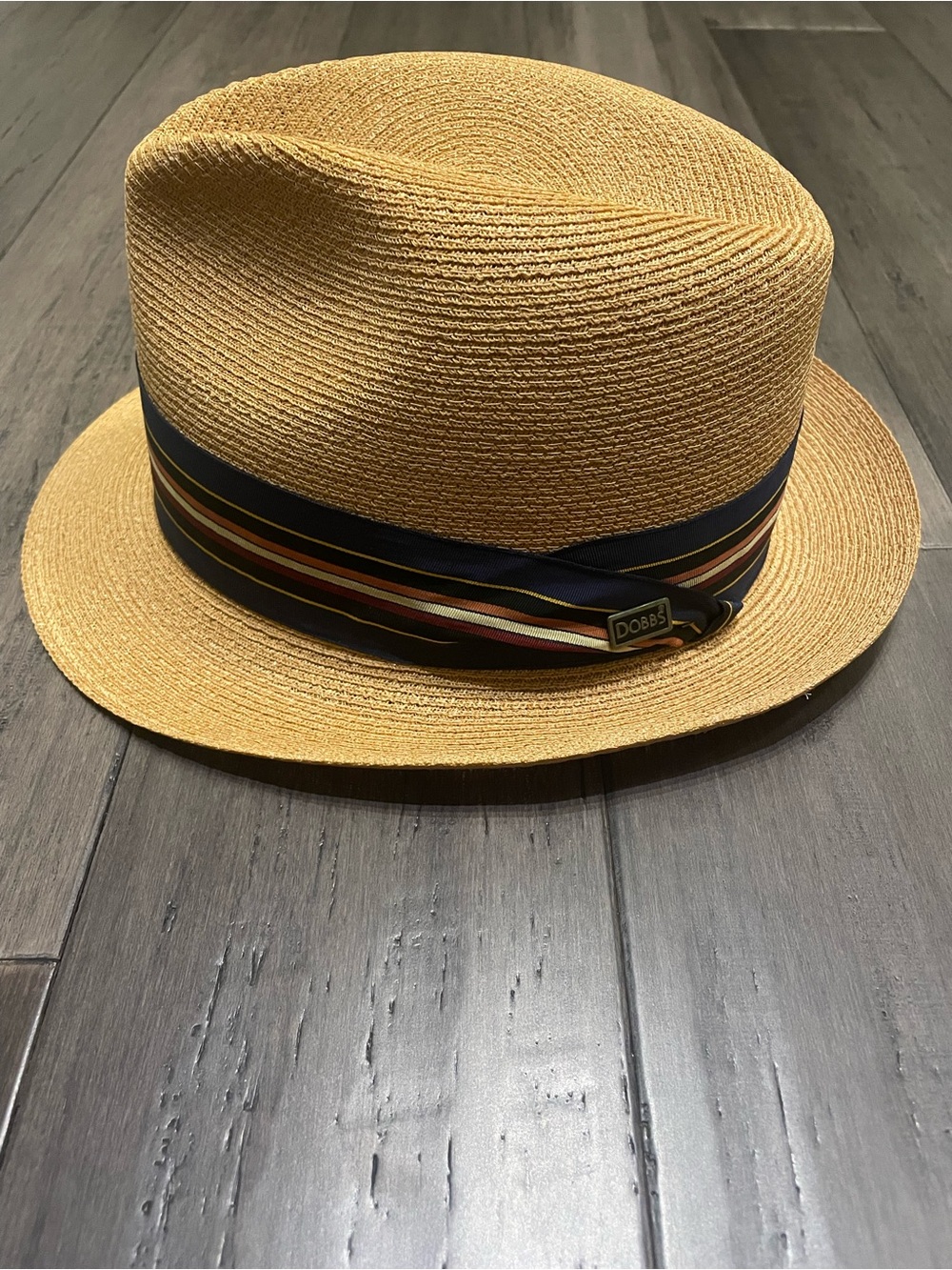 Vintage Dobbs Rogue Palm Straw Fedora Hat 7 1/4 Tom Landry Signature Collection
